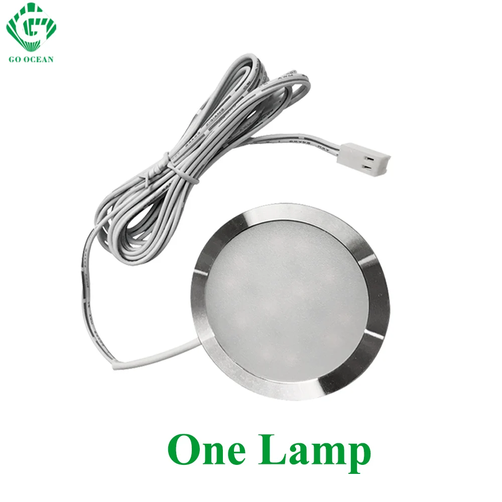 One Lamp Под лампами кабинета LED шкафы кухня светильник Круглый 12V счетчик полка шкаф витрина гардероб Внутреннее освещение лампа светильники светодиодные светильники ночник подсветка светильник светодиодный светильник в шкаф - Цвет: One Lamp