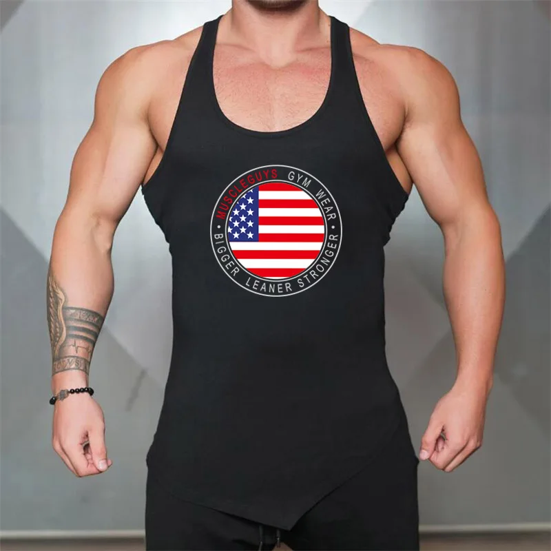 

Muscleguys Men Tank top Gyms Workout Fitness Bodybuilding sleeveless shirt Male Cotton clothing Casual Singlet vest Undershirt