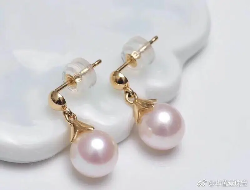 gorgeous a pair of AAA10-11mm south sea round white pearl earring 18k | Украшения и аксессуары