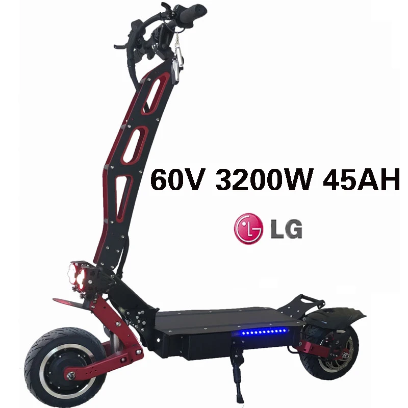 60V 3200W LG 45AH 62 в 3200 Вт Электрический Скутер 1" Ховерборд Kart 9 см Fat Tire передние и задние два мотора колеса складной электрический скейтборд LG аккумулятор - Цвет: 60V 3200W LG 45AH