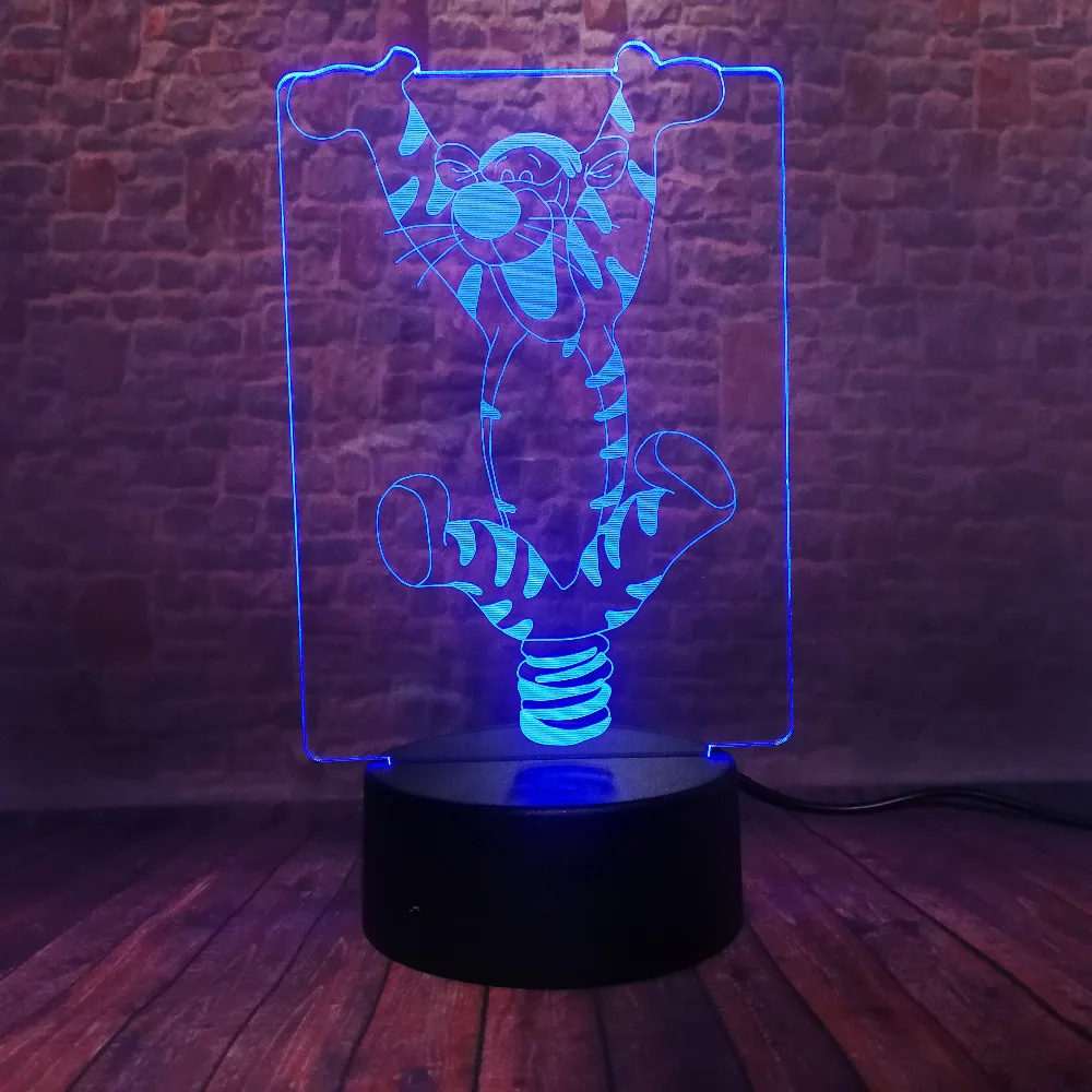 Настольная лампа с голограммой и 3d-рисунком 7 цветов USB ночник для сна | Лампы