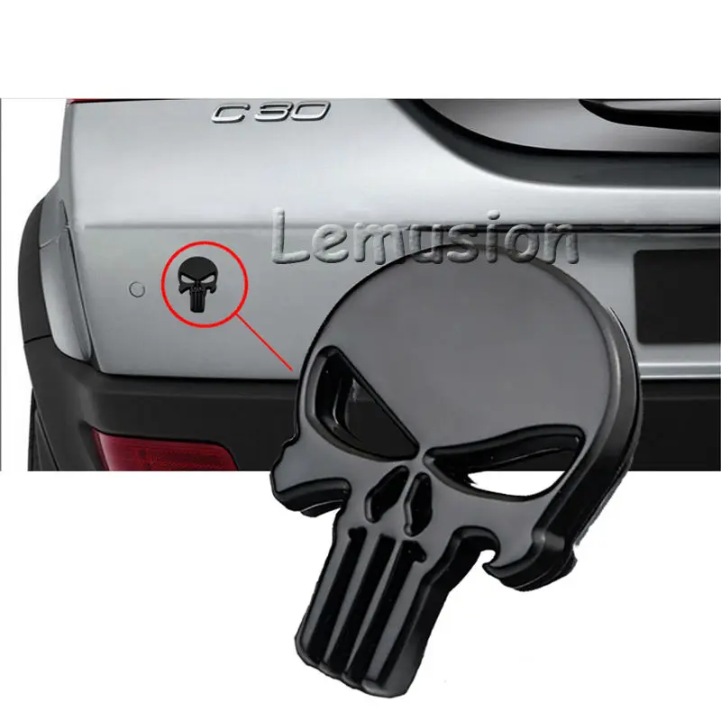 Солнцезащитным козырьком с черной значок 3D Скелет металлические наклейки для BMW