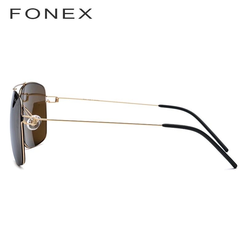 Titanium Alloy Polarized Sunglasses Men Ultralight Brand Designer Mirror Oversize Square Sun Glasses for Men Eyewear 98622