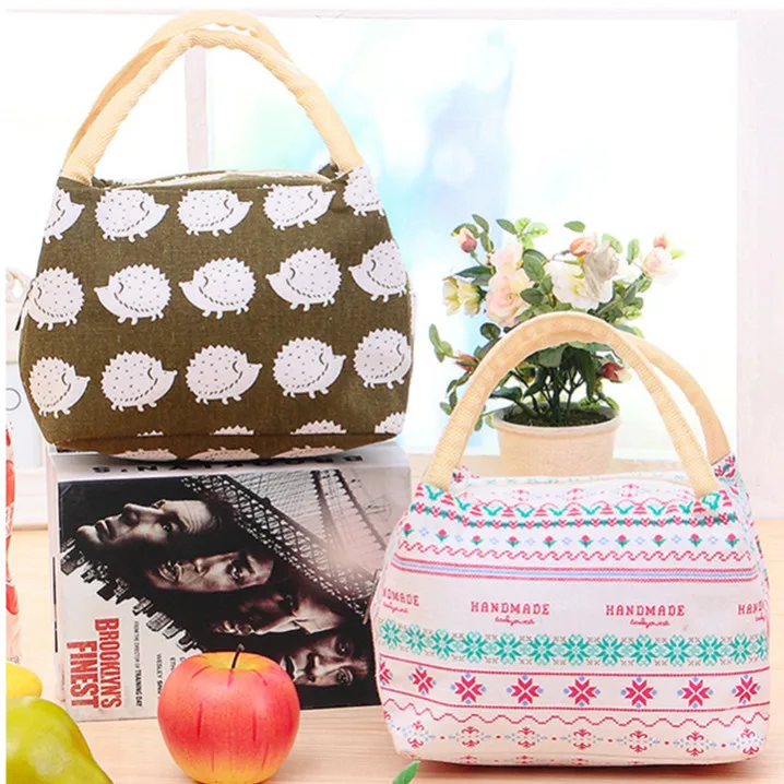 Новая Модная Портативная Изолированная Холщовая Сумка для ланча термальная еда