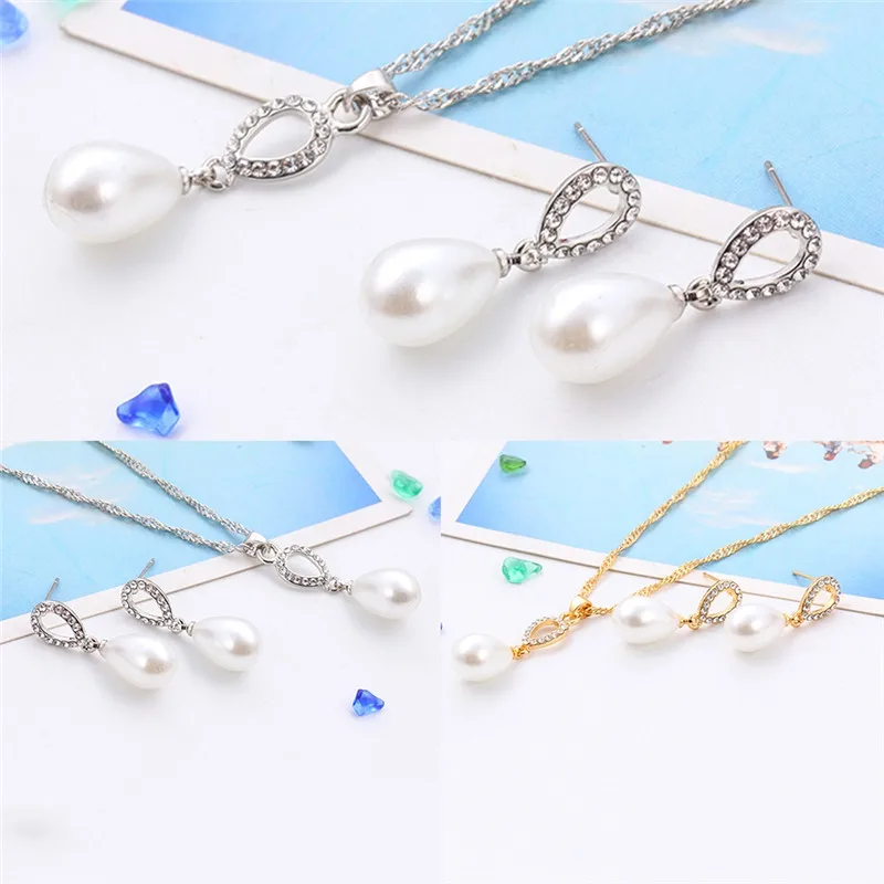 PINKSEE роскошные свадебные хрустальные стразы имитация жемчуга ожерелье висячие