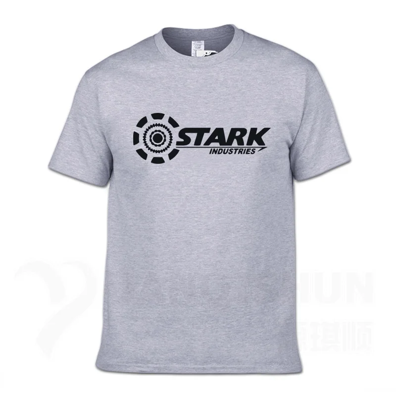 Gray 2 Безупречные отрасли футболки Tony Stark iron man летние брендовые хлопковые футболки 16 цветов повседневные футболки с короткими рукавами для фитнеса - Цвет: Gray 2