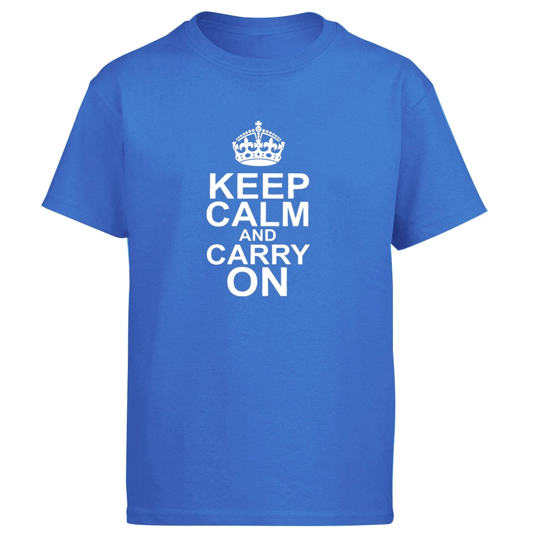 Футболка мужская с круглым вырезом забавная тенниска надписью Keep Calm And Carry On 100%