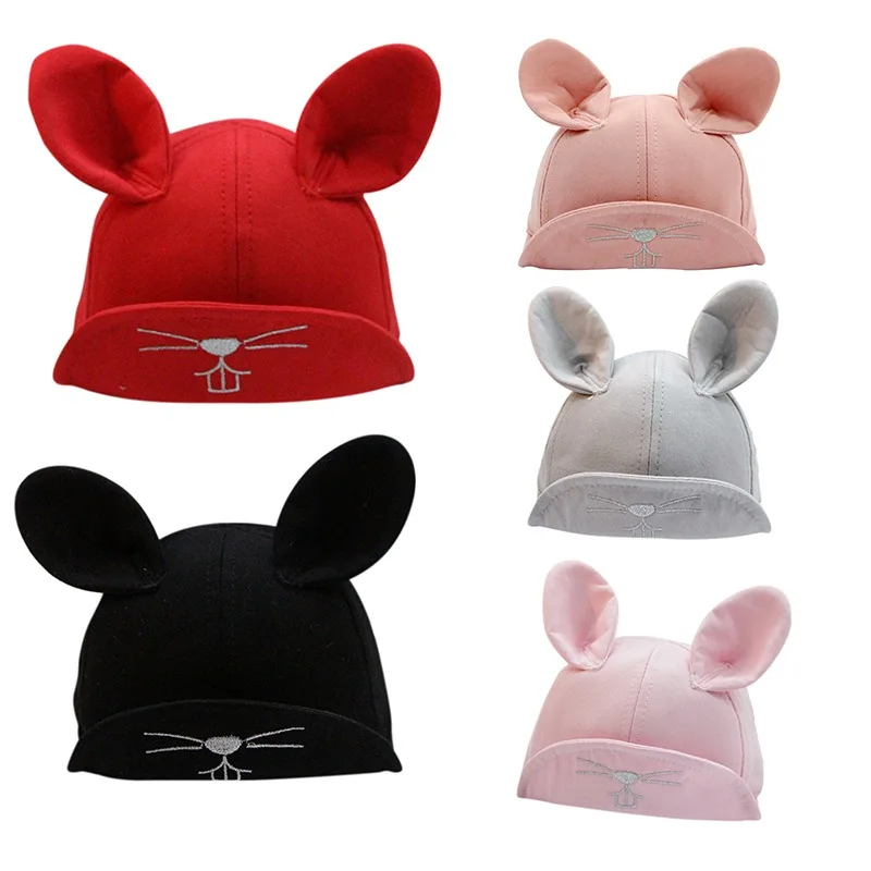Infant Hats For Baby Girls Boys Autumn Caps Kids Rabbit Ear Baseball Cap Cotton Boy | Детская одежда и обувь