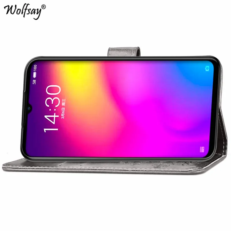 Чехол Meizu Note 9 роскошный силиконовый флип кошелек чехол для телефона задняя