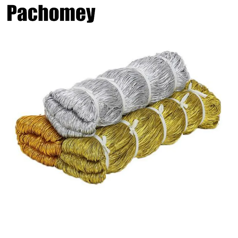 100 м золотистые Серебристые эластичные веревки Аксессуары для упаковки DIY