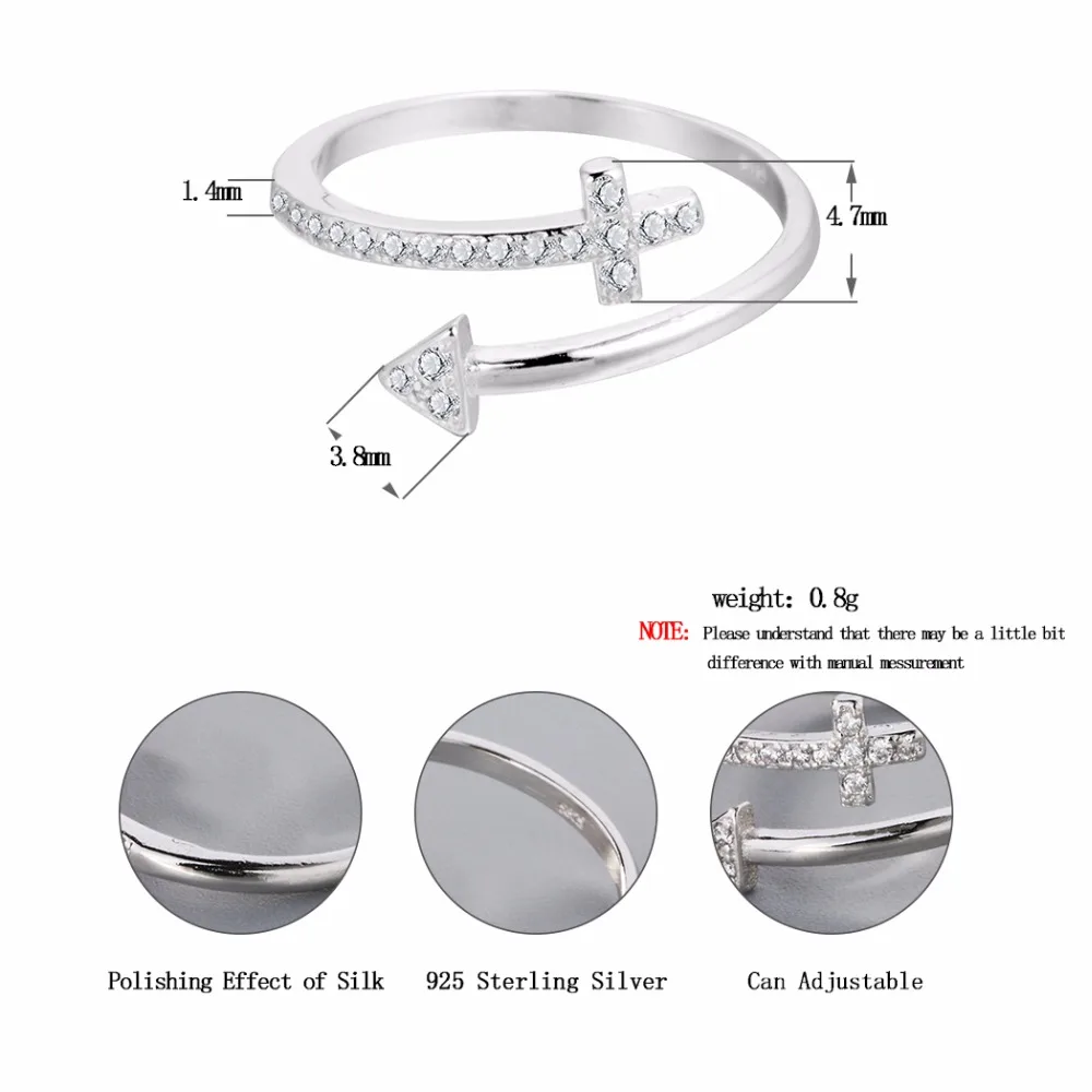 QIMING fashion Jewelry Crystal Cross Ring Women Wholesale Arrow Pendant Friendship Rings For Girls Bague | Украшения и аксессуары