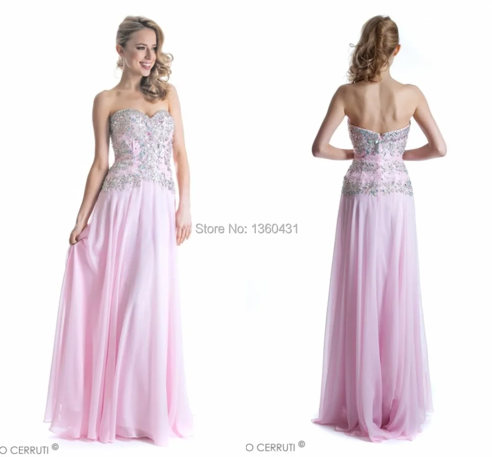 New Fashion high quality classic prom gowns sweetheart zipper a line dress appliques crystal chiffon dresses 2015 | Свадьбы и