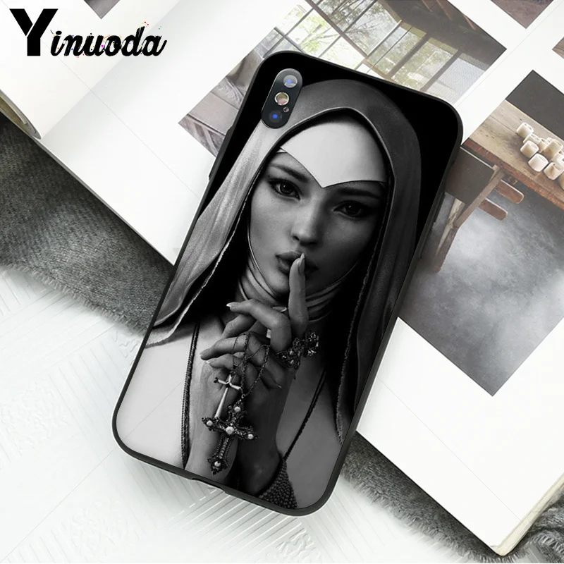 A11 Yinuoda Sister nun TPU Мягкий силиконовый черный чехол для телефона для Apple iPhone 8 7 6 6S Plus X XS MAX 5 5S SE XR Чехол для мобильного телефона - Цвет: A11
