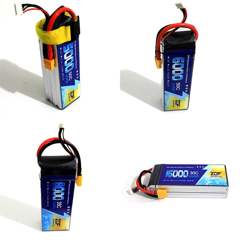 

ZDF LiPo Battery 14.8V 4S 5000mah 50C 6000mah 50 C 8000mah 35C 16000mah 30C for RC Helicopter Airplane Car Boat Drone