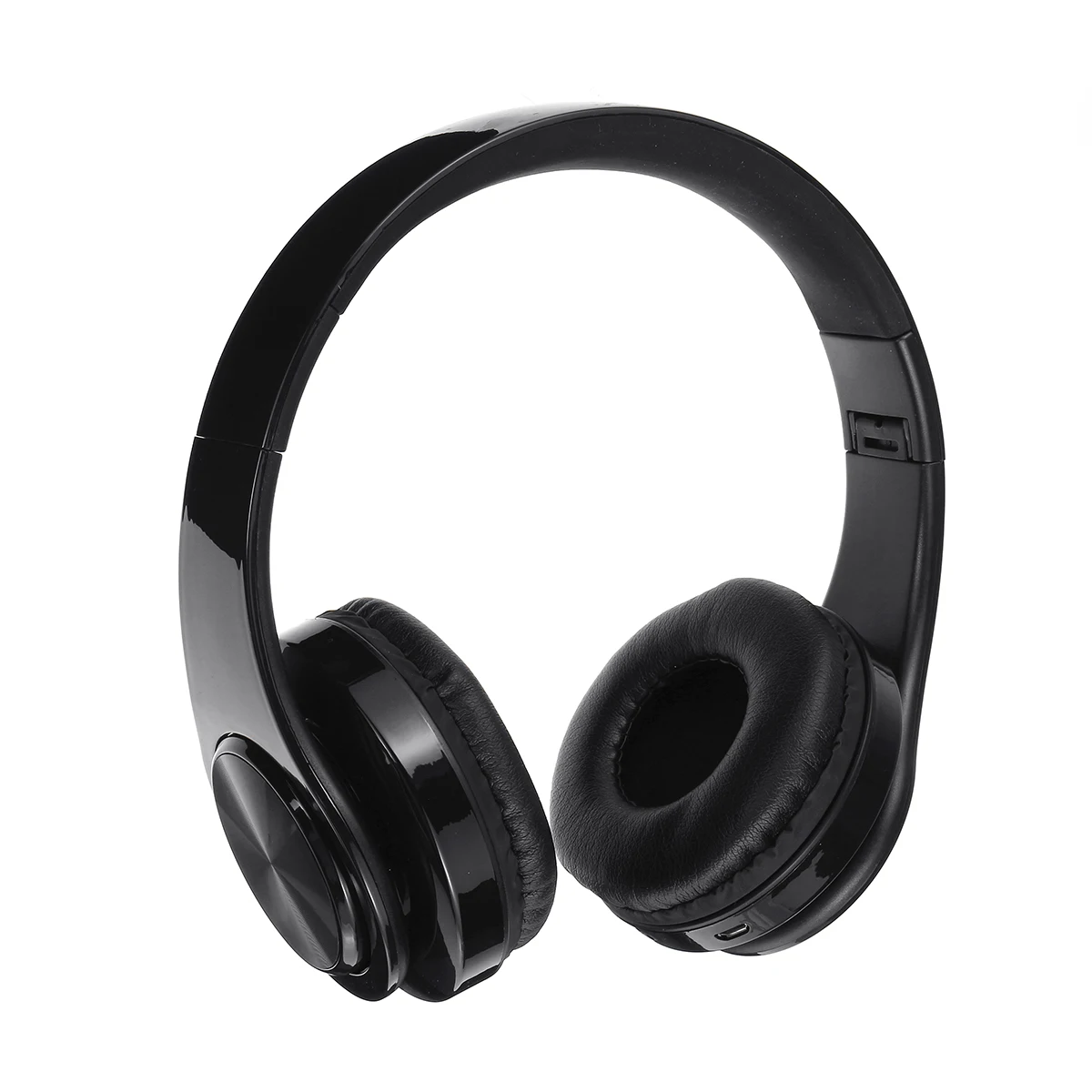 Черный Беспроводные наушники bluetooth 5,0, складные басы, стерео гарнитура, наушники с микрофоном, FM, TF карта, AUX, USB, для iPhone, сотового телефона - Цвет: Черный