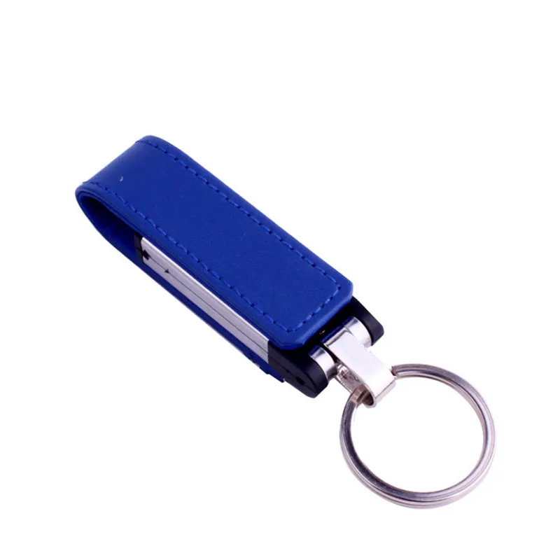 Логотип Jaster Кожа usb с металлическим брелком USB флэш-накопитель Флешка 4 ГБ 8 ГБ 16 ГБ 32 ГБ 64 Гб карта памяти - Цвет: Blue