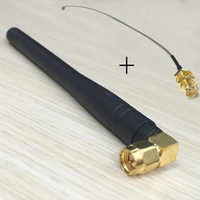100pc 2 4g antenna wifi antenna 3dbi sma male right angle 1 sma female to u flipx connector cable 15cm long
