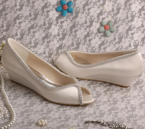 Элегантные туфли на танкетке свадебные подружки невесты небольшом каблуке