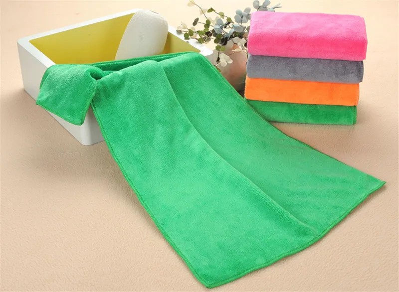 green Полотенце для лица из микрофибры 35X75 см, красивое сухое полотенце для волос, одноцветное мягкое впитывающее полотенце для мужчин и женщин, плотное полотенце для рук, 16 цветов - Цвет: green