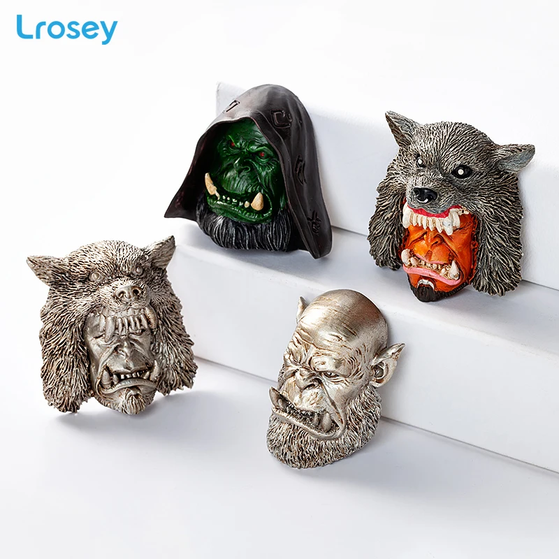 

Warcraft Warrior Fridge Magnet Home Decoration Accessories Tribal mage magnetic kitchen DIY Resin souvenir Refrigerator Magnets