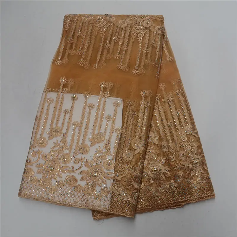 Модный дизайн французский кружевной материал высокое качество золотая вышивка