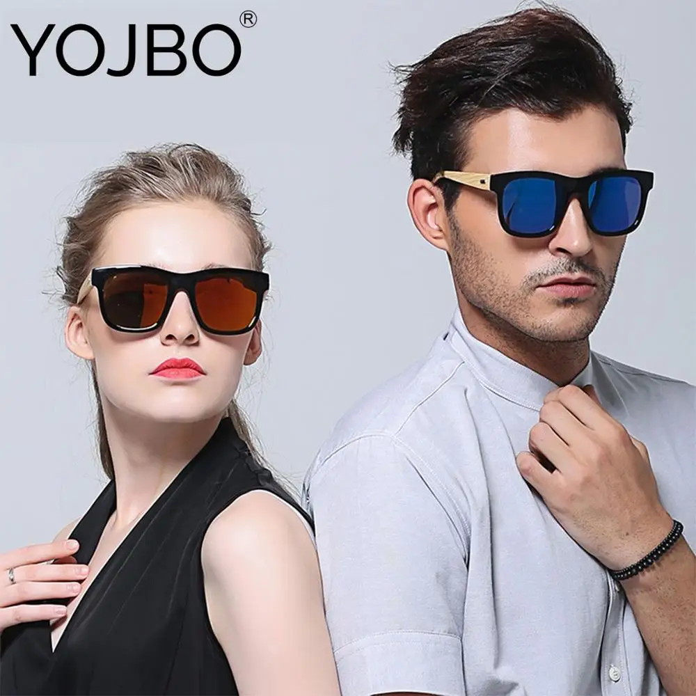 YOJBO винтажные бамбуковые солнцезащитные очки для женщин и мужчин 2019 зеркальные