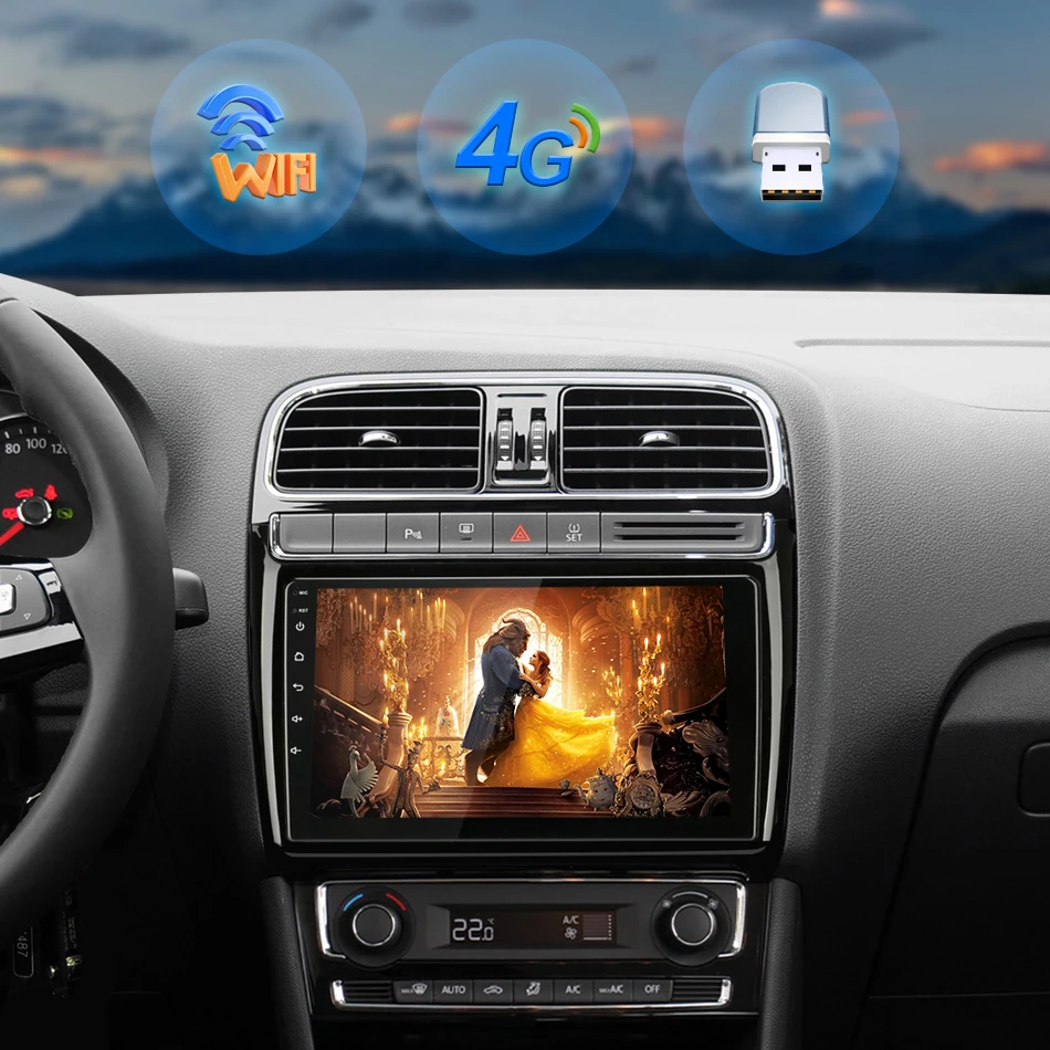 " 2 Din HD сенсорный экран Android автомобильный Радио gps навигация Авто аудио стерео плеер для Volkswagen VW Polo FM с рамкой