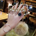 Чехол для Galaxy S 21, 20, 10, 9, 8, 7 Ultra plus, note 10, 9, 8 pro, A 90, 50, 51, 70, 71, зеркальный чехол с ремешком на запястье