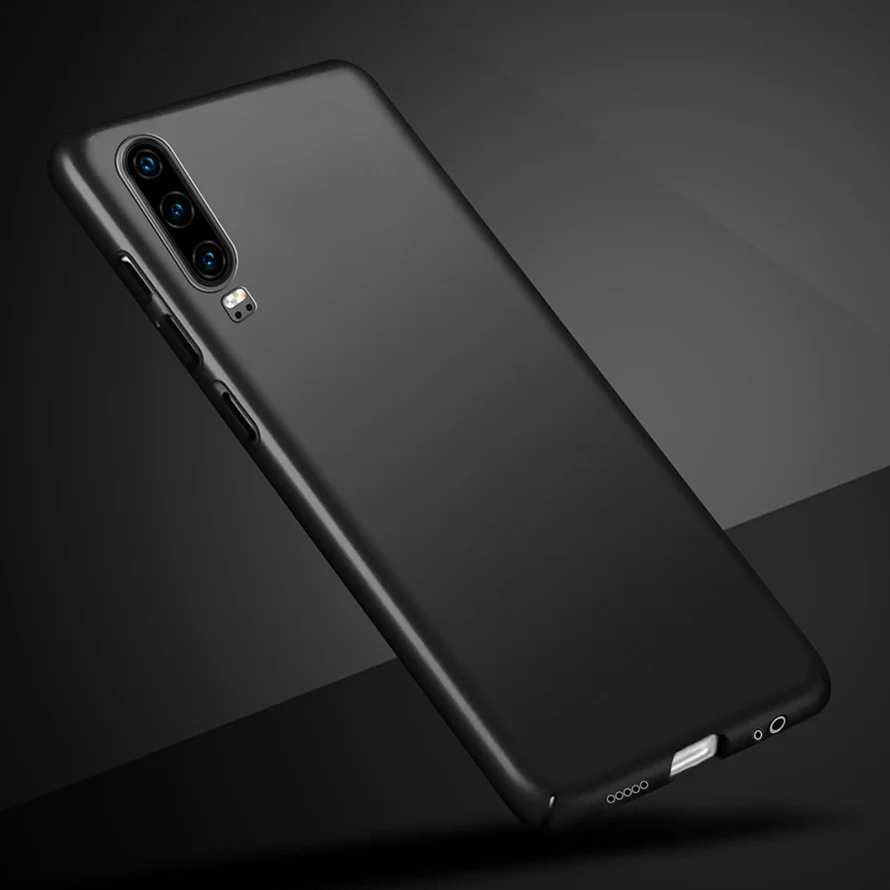 Роскошный чехол для телефона Funda Huawei P 30 2019 черный ударопрочный жесткий матовый