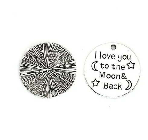 Бесплатная доставка 10 шт. античное серебро I Love You to the Moon and Back чармы кулон 25