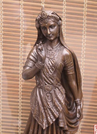 WBY 003276 24 "подписанный wumageqi Swami Чистая Бронзовая статуя lotus base Krishna индийский