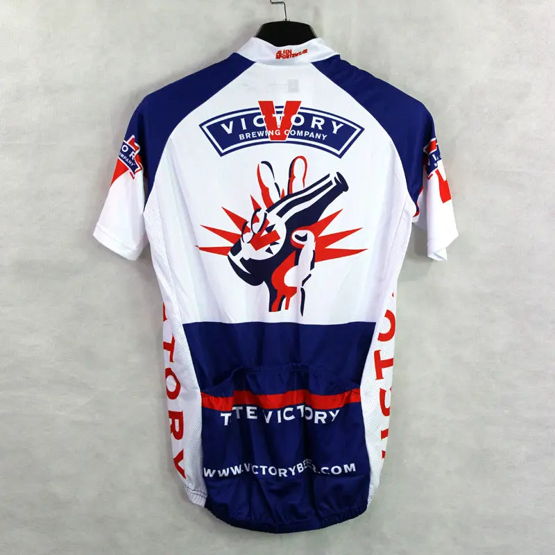 

Alien SportsWear VICTORY Pattern Men Short Sleeve Bicycle Clothing Blue Summer Anti-sweat Pro Cycling Jerseys Ciclismo Ropa