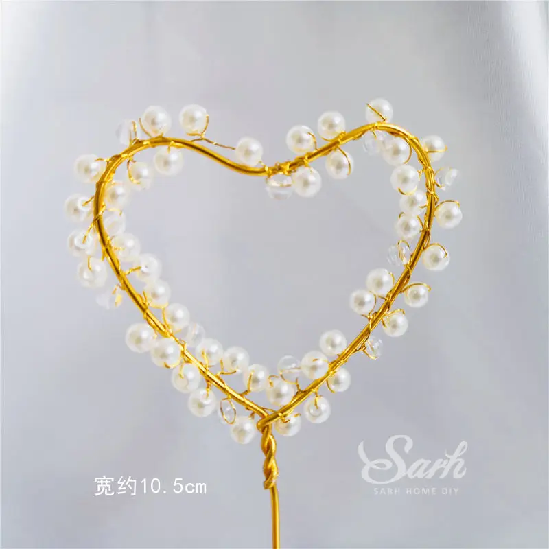 Pearl iron heart b Золотая Фея башня сверло кольцо украшение для свадьбы День Святого Валентина День рождения принадлежности с днем рождения прекрасная выпечка в подарок - Цвет: Pearl iron heart b