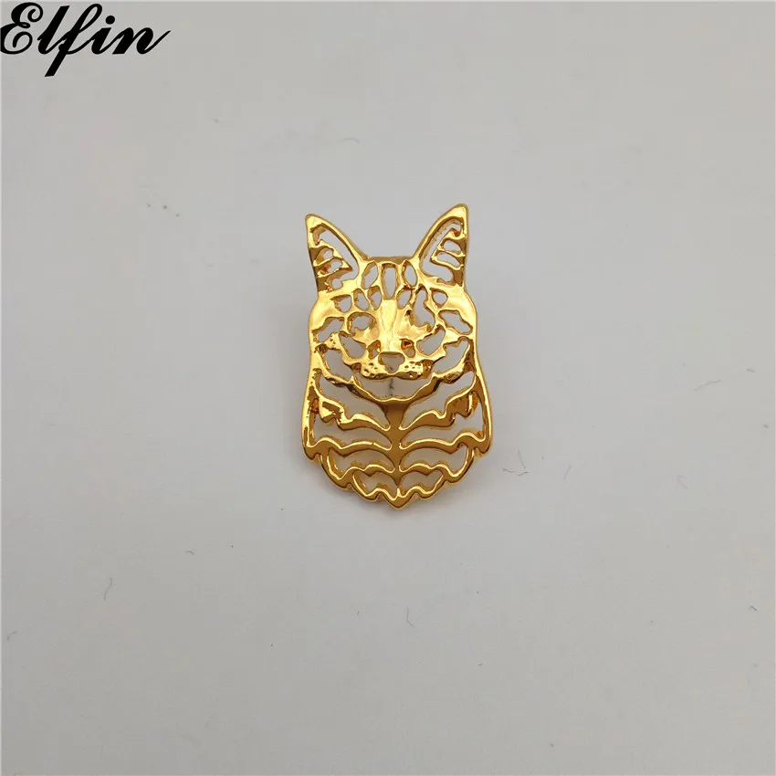 Elfin милые кошки мейн кун Броши золотого цвета серебряный цвет броши ювелирные