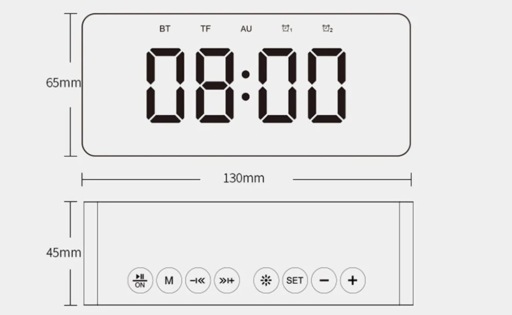 Lewinner BT506F Bluetooth динамик супер бас беспроводной стерео звук поддержка TF AUX FM зеркало будильник Громкий динамик для телефона