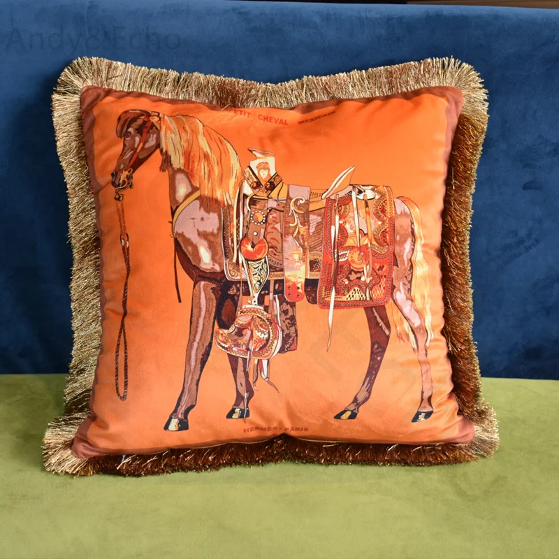 Роскошная подушка с кисточками чехол размером 45*45 см домашние декорации Подушка