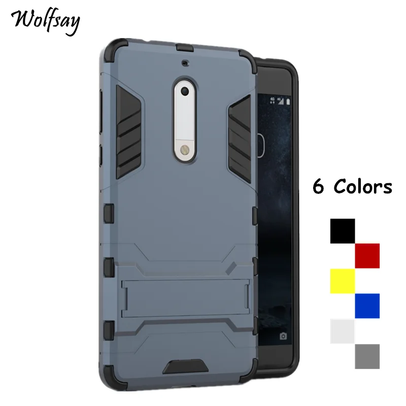 Wolfsay For Cover Nokia 5 Case TA-1005 TA-1030 Shockproof Robot Armor Phone Silicone |