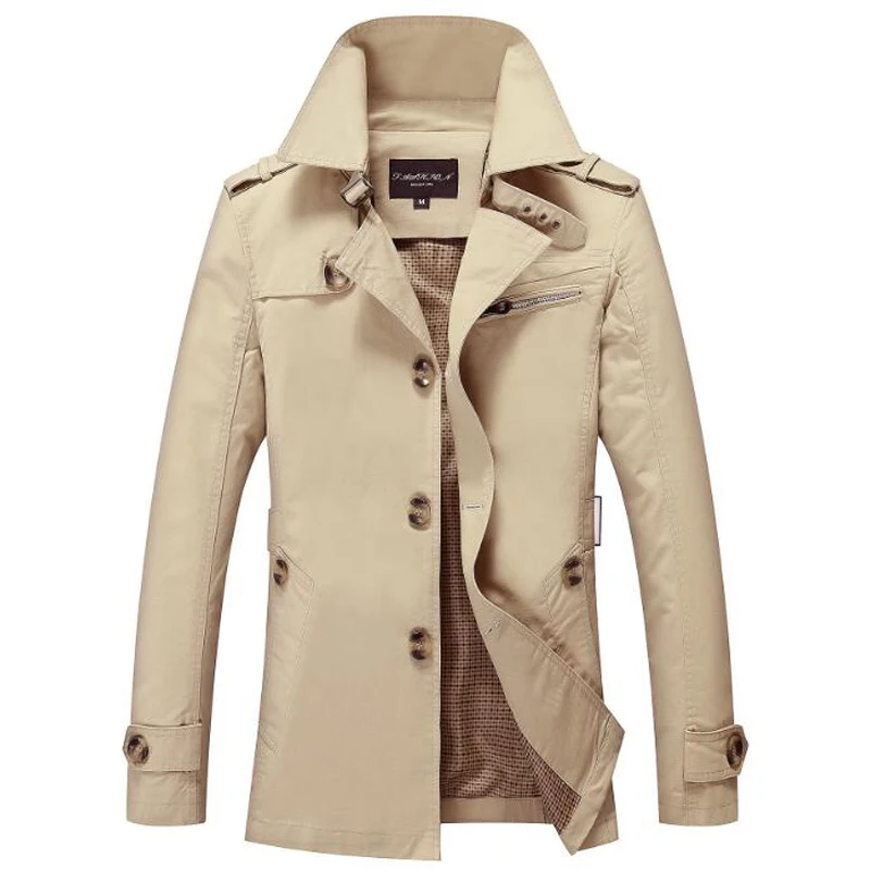 

New Sale Fashion High Quality Thick Men Trench Coat Warm Outerwear Casual Men Jacket With Big Size M-5XL Men Overcoat