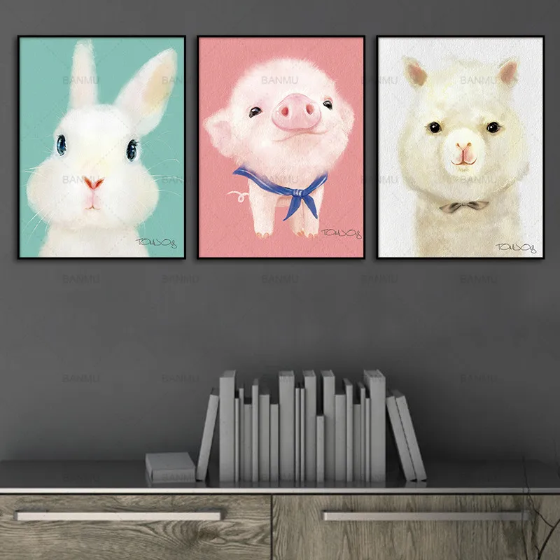 Животный художественный настенный плакат Картина на холсте абстрактная