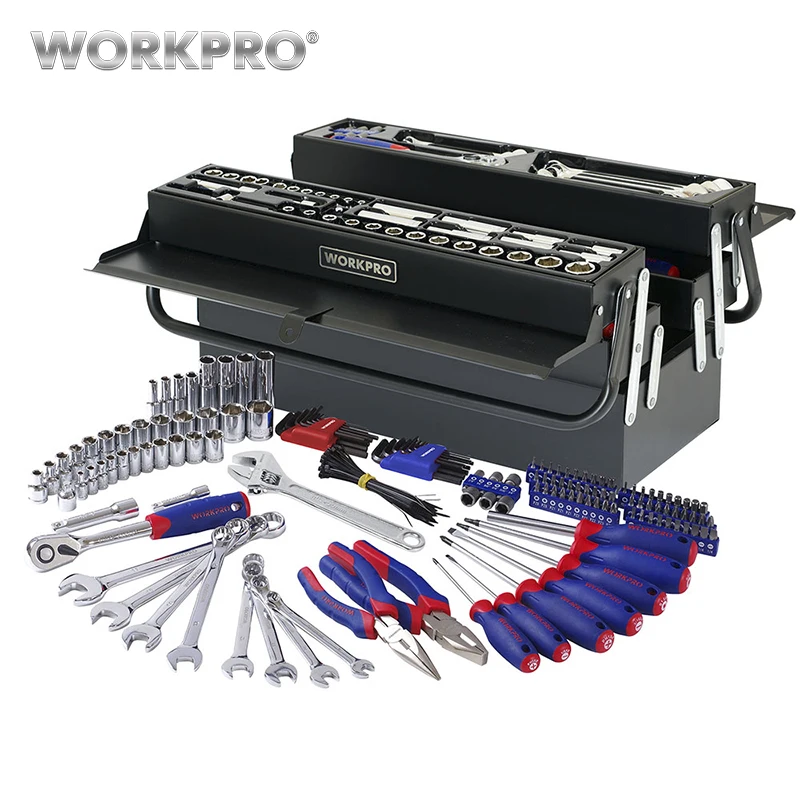 WORKPRO 183 PC металлическая коробка для снастей домашняя ручная Отвертка Набор