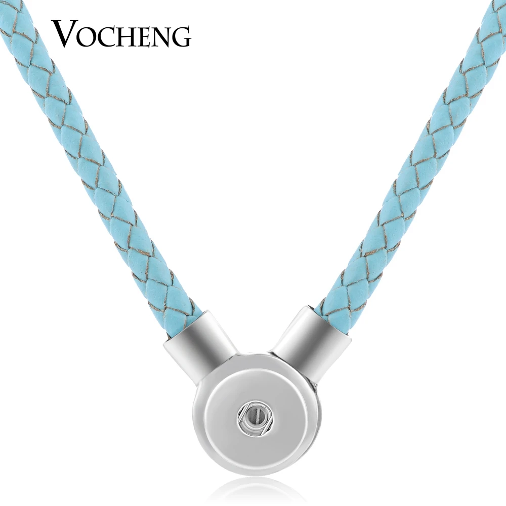 

Vocheng 8 Colors Genuine Leather 18mm Ginger Snap Button Magnet Clasp Pendant Necklace NN-394