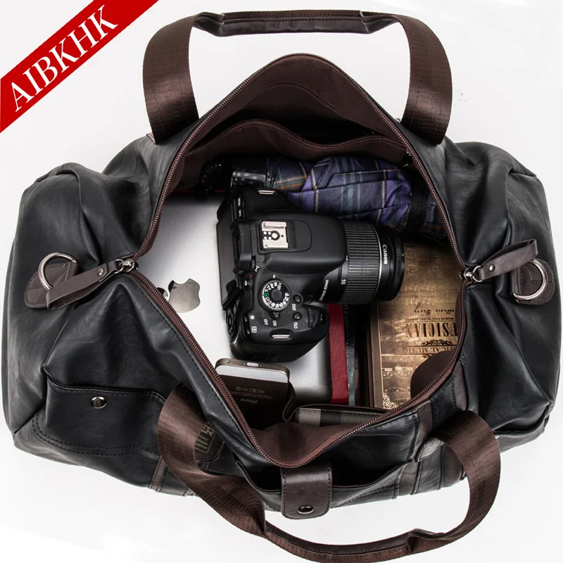 Дорожные Сумки из искусственной кожи для мужчин вместительные портативные