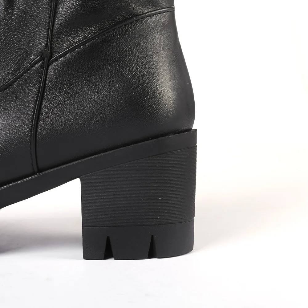 Size Big 34-43 Shoes Women Knee Snow Boots Metal Buckle High Heel Winter Long Footwear | Обувь