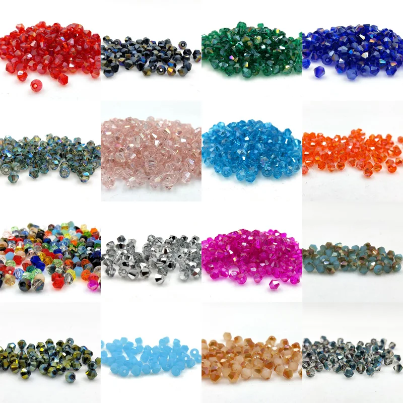 Бисер из стеклянных кристаллов 4 мм 500 шт. двухконусный граненый бисер россыпью