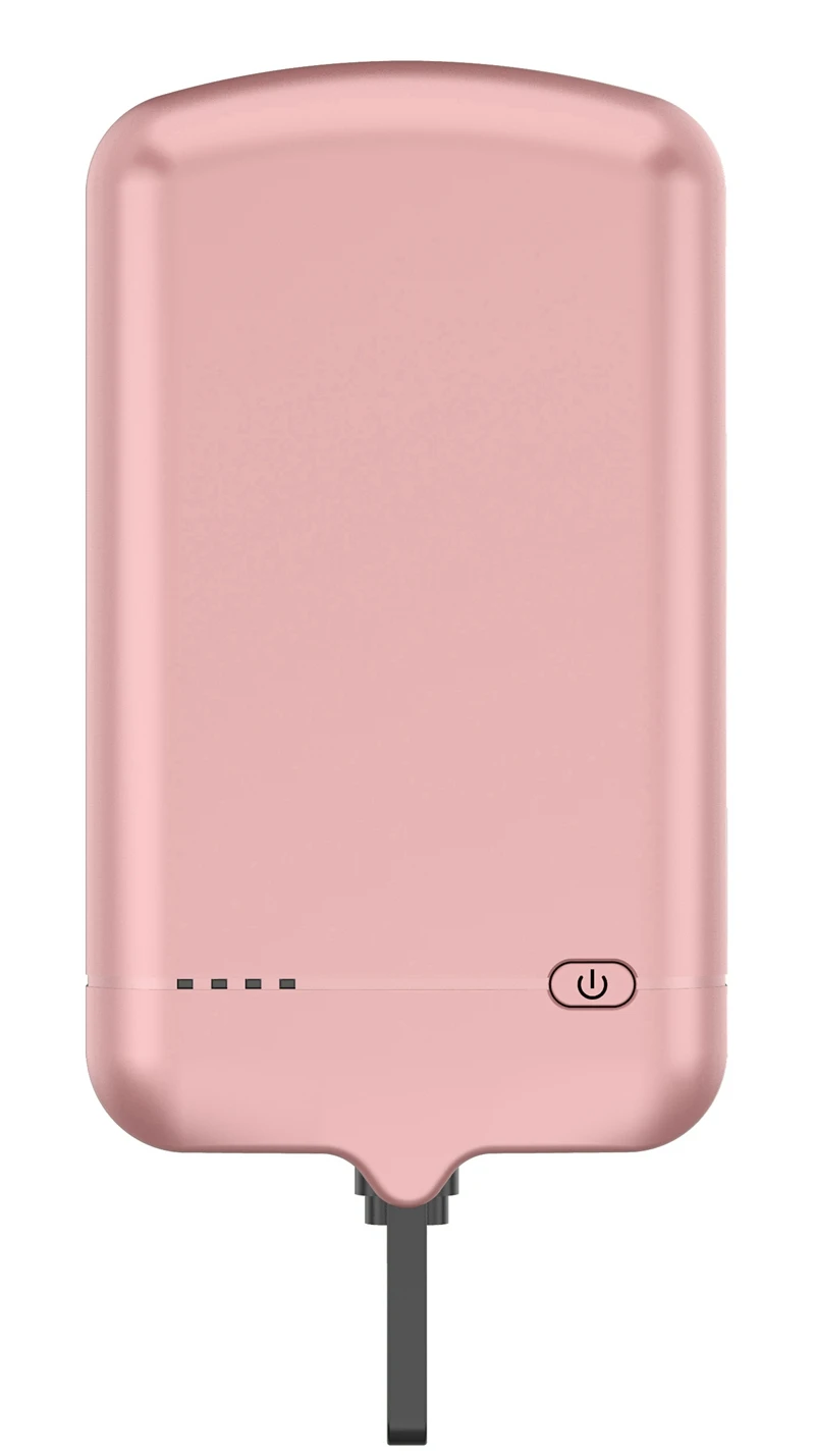 Розовый Чехол для iphone 5 5g 5s 5c se 6 6s 7 8 X зарядное устройство чехол для iphone 6 plus 6s plus 7plus 8plus Externa de Celular чехлы - Цвет: Розовый