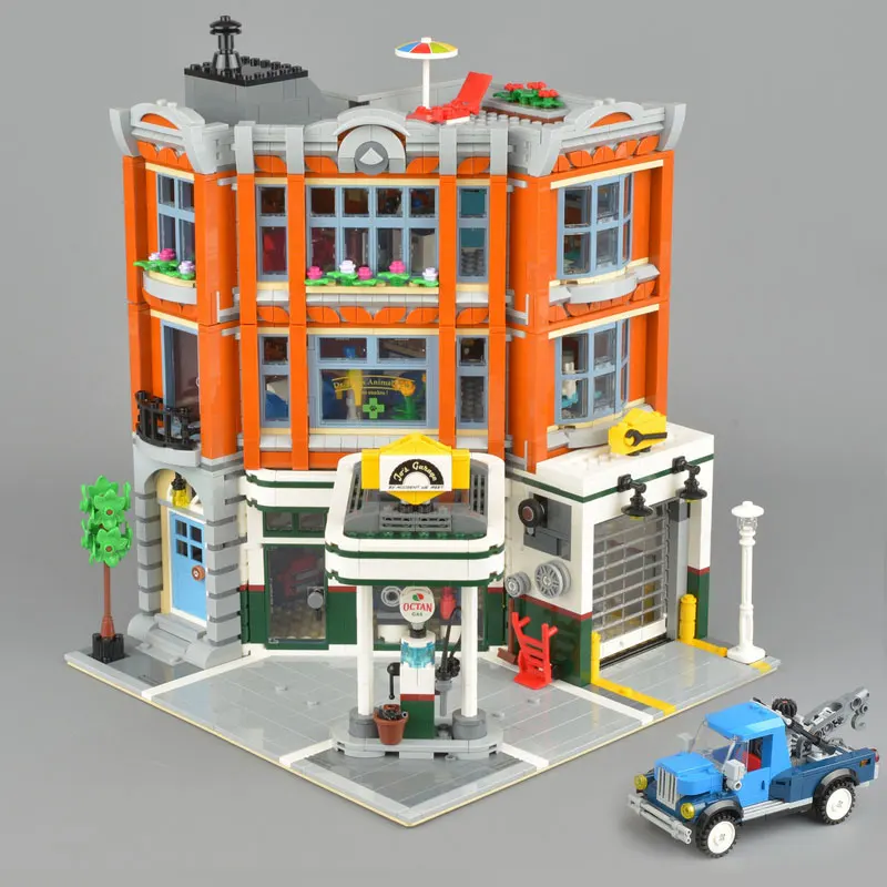 Создатель 15042 City Building House угловой гараж набор совместим с lego 10264 модель здания