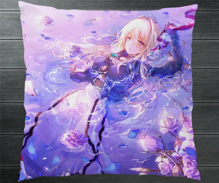 Двухсторонние наволочки аниме фиолетовый Evergarden 40x40 см наволочка для подушки