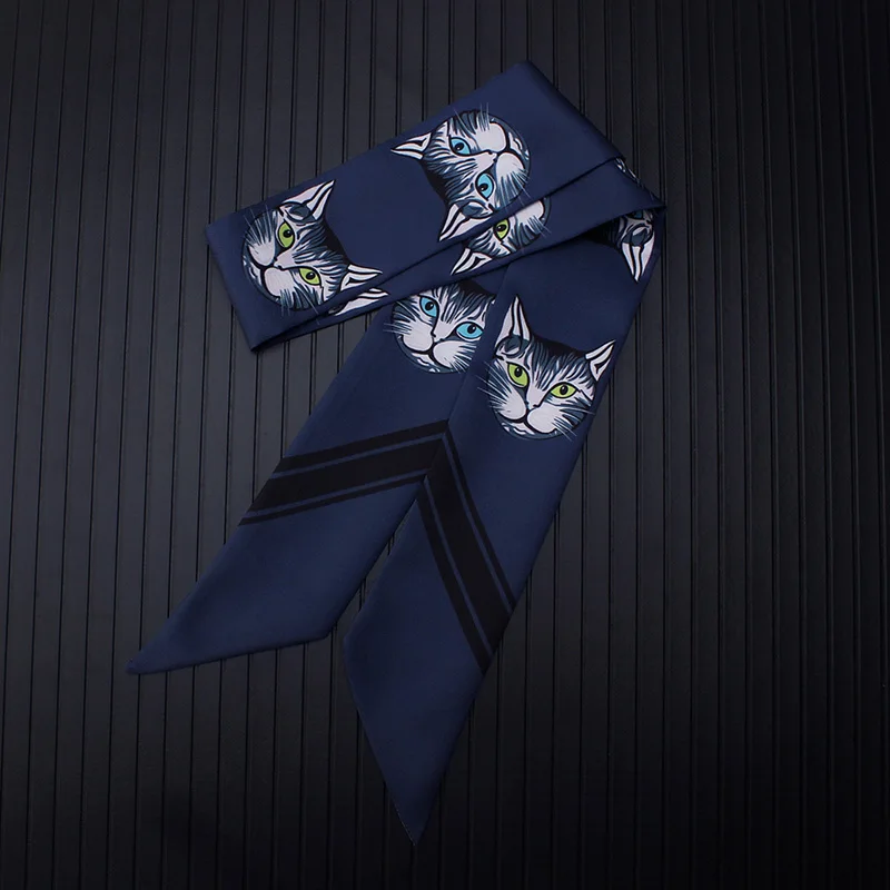 Мы являемся фабричным шелковым классическим шарфом с принтом кота новинка 2019