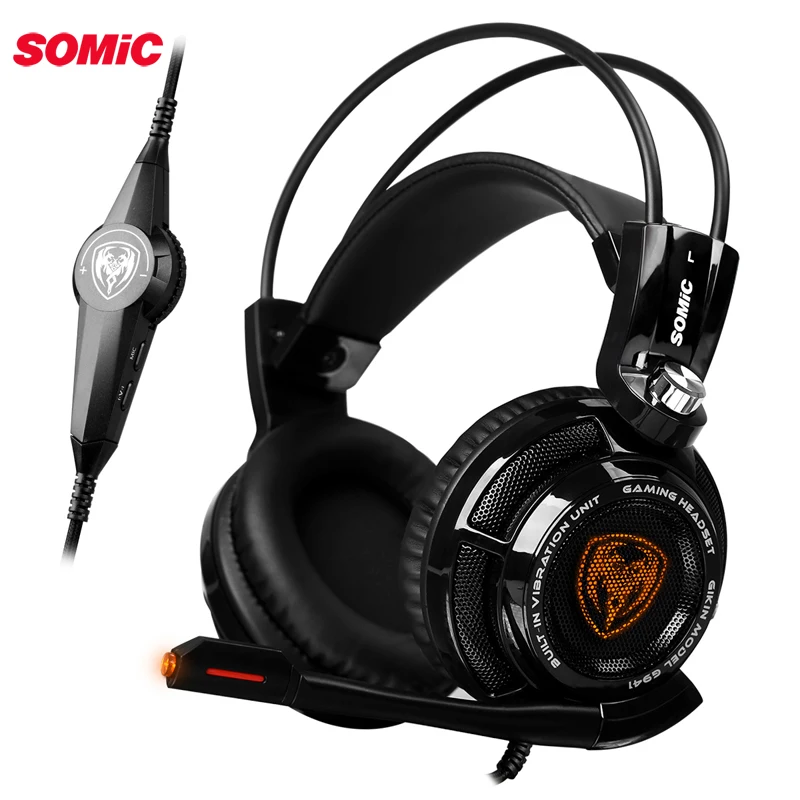Somic G941 игровая гарнитура 7,1 Наушники с Виртуальным объемным звуком с микрофоном стерео наушники вибрируют для ПК компьютера ноутбука