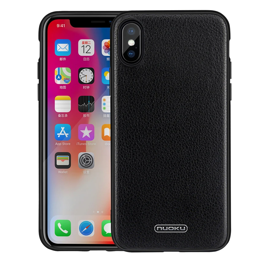 Роскошный чехол для телефона из натуральной кожи iPhone 6 6s 7 8 Plus X деловая мягкая
